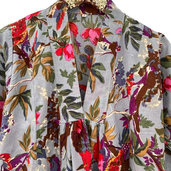 Cotton Hand Block Print Floral Maxi Dress - Picture 2 of 6